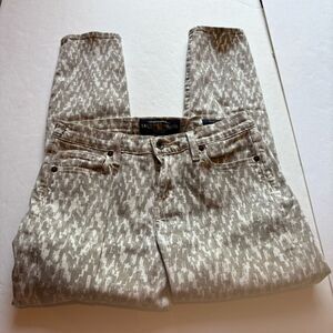 Lucky Brand Women's Sophia Capri Cream/Gray Pattern Stretch Jeans Size 4/27